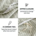 thumbnail image 6 of NAYOROOM 100% Cotton Duvet Cover Queen Set, 3-Piece Breathable Comforter Cover（Sage Green & White Striped）, 6 of 10