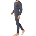 thumbnail image 4 of Therma Pro Mens Fleece Lined Thermal Top & Bottom Underwear Set, Long Johns Base Layer Ultra-Soft, Charcoal Gray, 2X-Large, 4 of 6