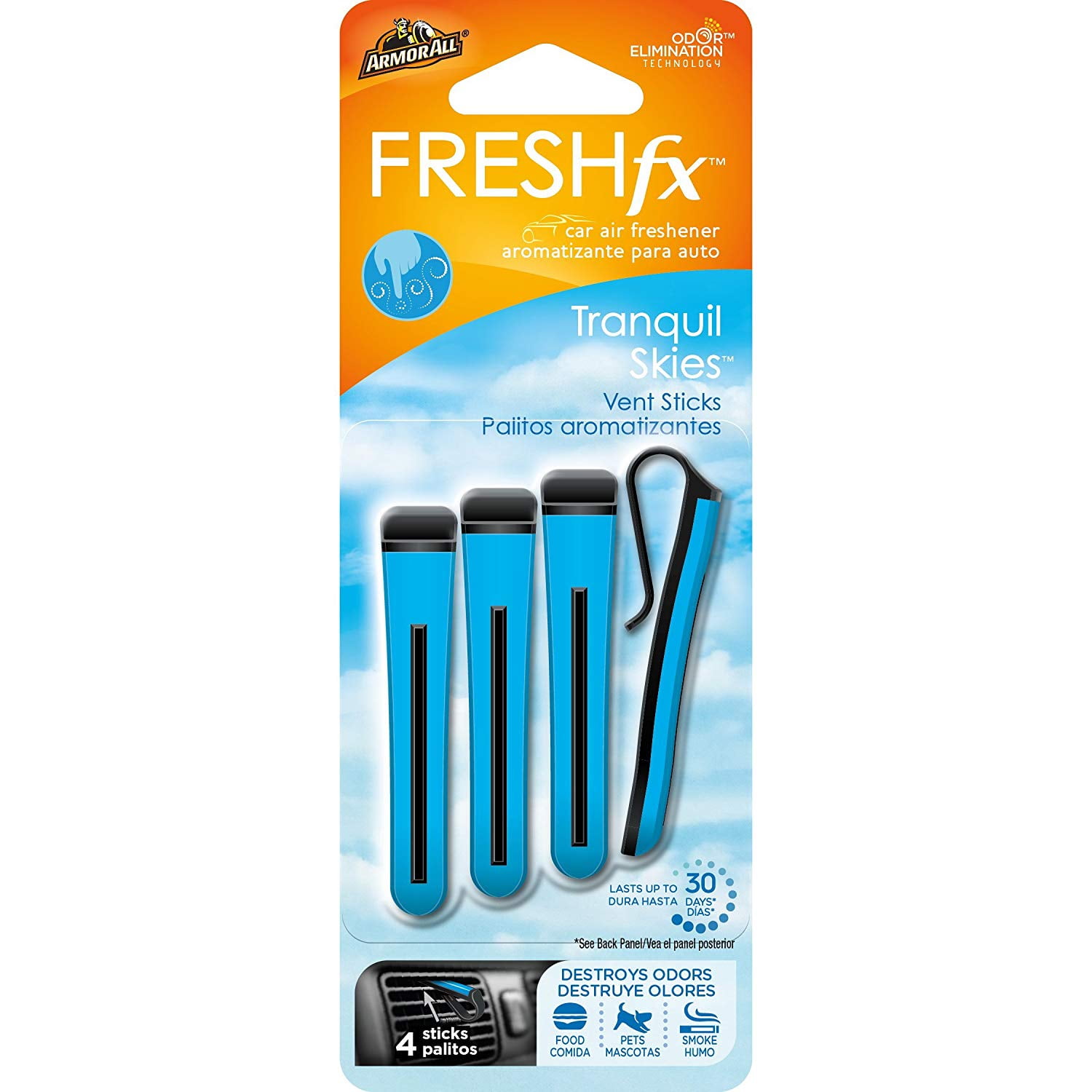 Armor All FRESHfx Car Air Freshener Vent Sticks, 4Sticks in a Pack