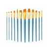 Royal & Langnickel - 12pc Zip N' Close Assorted Short Handle Artist Paint Brush Set - Gold Taklon 2