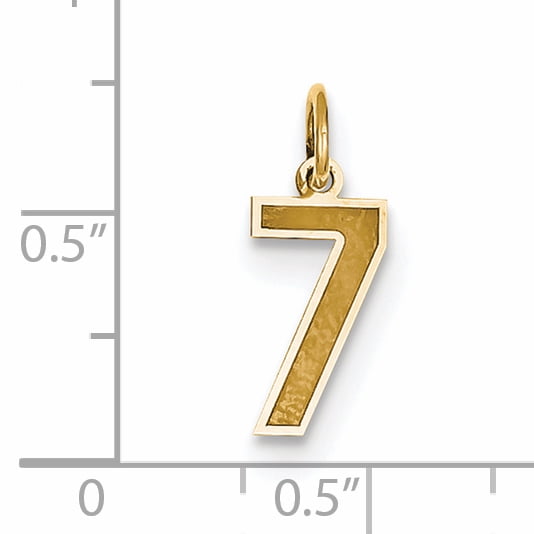14K Yellow Gold Small Satin Number 7 Charm