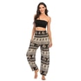 thumbnail image 2 of Previn Women's Hippie Pants Boho Yoga Soft Lightweight Harem Pant Sweat Pants High Waisted Thin Cool Comfy Gym Beach Bohemian Pants H01301 Small-Large, 2 of 5