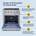 thumbnail image 2 of HausPro 30 in. 4 Burners (20,000 BTU) Freestanding Dual Fuel Range in Stainless Steel with Convection Oven Black, 2 of 12