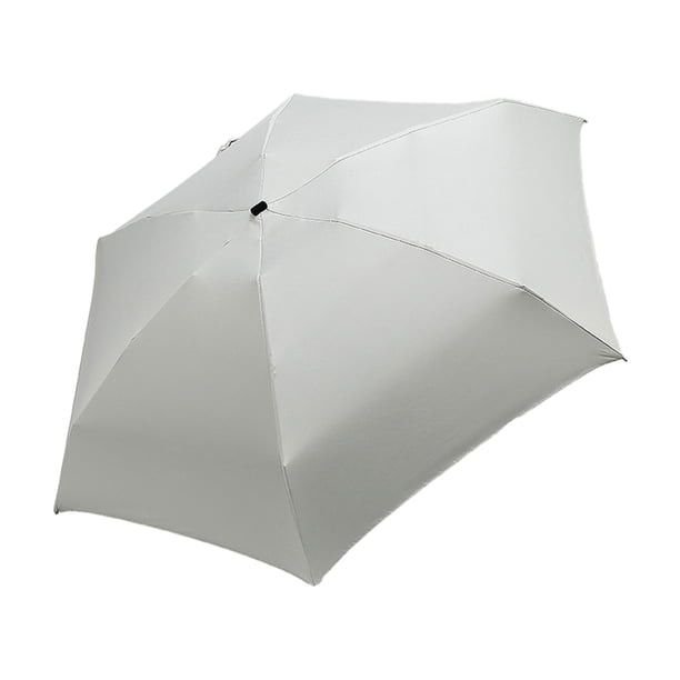 Cateissary Paraguas plegable portátil multifunción para cualquier clima, sombrillas plegables giratorias Paraguas de lluvia Blanco crema