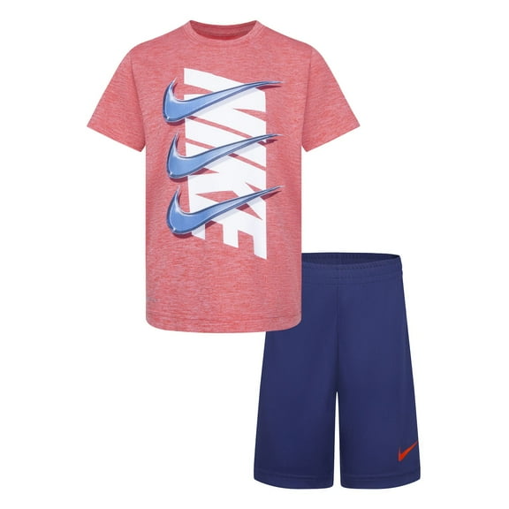 Boys 4-7 Nike Dri-FIT Swoosh Graphic Tee & Shorts Set Color: Red Blue Size: 5