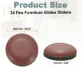 thumbnail image 2 of Uxcell 24 Pack Stick Furniture Sliders, 25/32" Chair Slider Furniture Sliding Pads Round Reusable Glides Glider, Brown, 2 of 7
