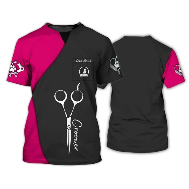 Camiseta de verano personalizada con estampado 3D para hombre y mujer, camisa Unisex de aseo, uniforme, ropa no laboral, DW171Adult size M Gao Jinjia LED