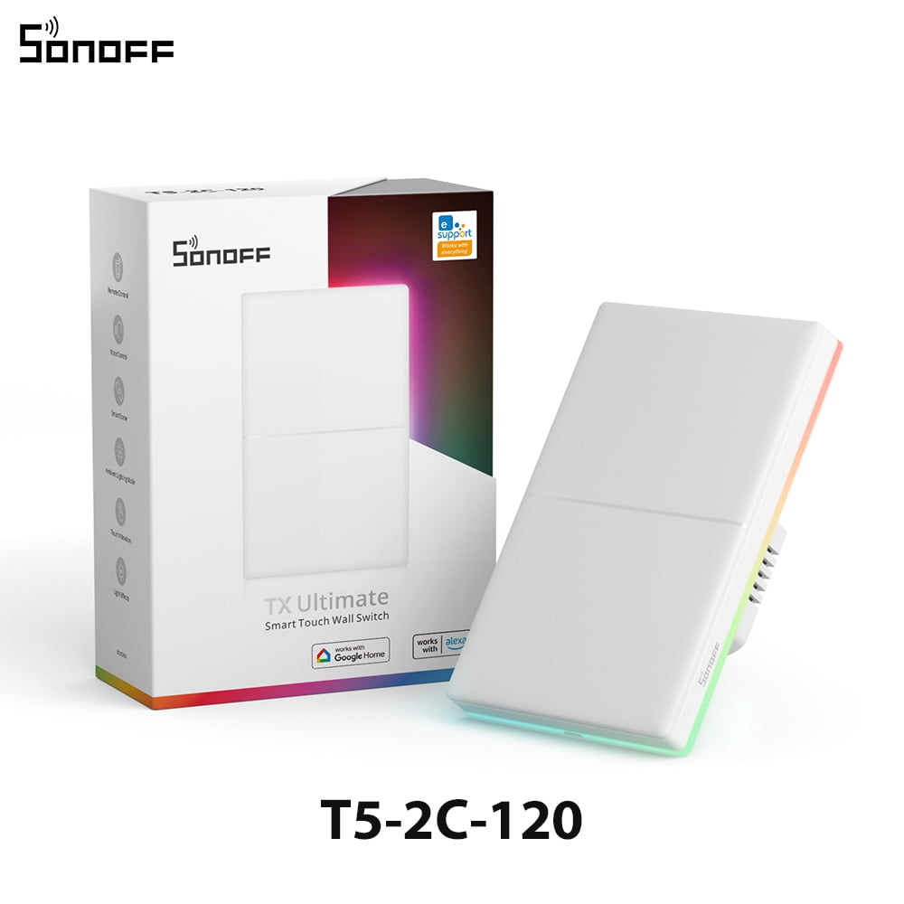 T5 US WiFi Smart Light Wall Switch Full Touch Access LED Light Multi-Sensory eWeLink Remote Control via Alexa Google