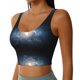 thumbnail image 2 of Fotbe The Galaxy Sujetador Deportivo Largo sin Aros para Mujer con Almohadillas y Soporte Medio, Transpirable y Absorbente, Camiseta Tipo Chaleco o Tank Top-Small, 2 of 8