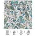 thumbnail image 5 of Teal Paisley Floral Wrap Around Bed Skirts for King Bed 18" Drop, Bed Skirt with Adjustable Elastic Belt Dust Ruffle Bed Valance for Bedroom Hotel Luxury Boho Ethnic Tribe Traditional Bed Frame Cover, 5 of 7