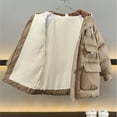 thumbnail image 5 of Winter Saving Clearance! VERUGU Kids Boy's Winter Coat Waterproof Fleece Lined Thick Down Coats Puffy Cotton Jackets with Hood Khaki 150, 5 of 7