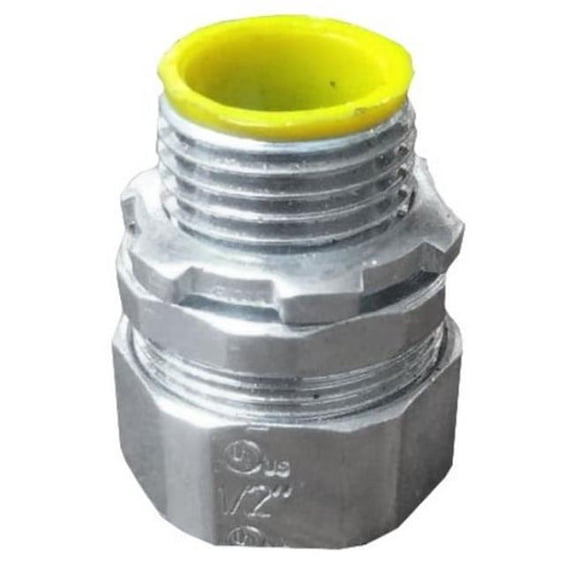 0.75 in. Rigid Steel Compression Insulated Box Connector for Connect Thread-Less Rigid Conduit