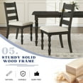 thumbnail image 5 of Dayalane Farmhouse Dining Chairs Set of 2, Upholstered Ladder Back Solid Wood Kitchen Chairs with Roman Column Legs for Dining Room, Restaurant, Linen, Beige, 5 of 7