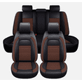 thumbnail image 5 of HUONA Car Seat Cover Set PU Leather Seat Protectors Front and Rear Full Set for Ram 1500 2009-2023, for Ram 2500, 3500 2010-2023 Brown, 5 of 8