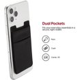 thumbnail image 2 of Soporte para tarjeta de crédito para teléfono celular, billetera adhesiva, bolsillo adhesivo, funda universal expandible para teléfono inteligente, funda para tarjeta de identificación (negro, paquete, 2 of 5