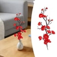 thumbnail image 2 of Artificial Plum Blossom Flower Branch, Cosmug Faux Floral Twig Sprig, Decorative Plant Pick, for Indoor Home Styling, Table Center Display and Vase Embellishment, Red, 2 of 5