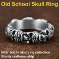thumbnail image 4 of ORUYROP Can Engrave Men Skull Rings, Stainless Steel Statement Biker Rings, Gold Plated/Black-Send Gift Box, 4 of 7