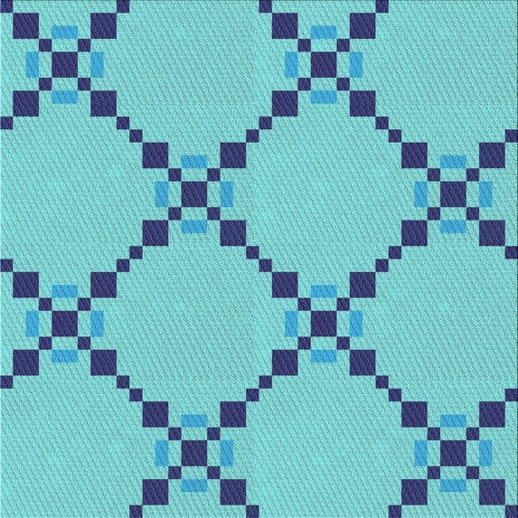 Ahgly Company Indoor Square Patterned Blue Ivy Blue Area Rugs, 8' Square