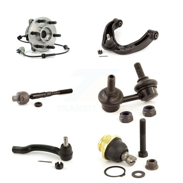 Transit Auto Front Left Bearing Upper Control Arm with Ball Joint Lower Outer Inner Tie Rod & Sway Bar Link Kit (6Pc) for Car Nissan Frontier Pathfinder Xterra Suzuki Equator 4WD K7T-106979