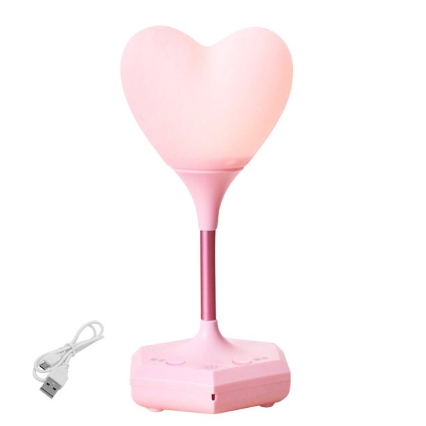 Luz de noche USB en forma de corazón Luz de mesa Decoración ajustable Lámpara de noche LED, táctil, rosa púrpura Inevent HA002903-04B