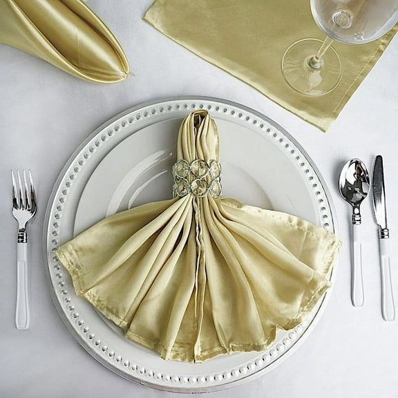Balsa Circle 5 Pieces 20" Champagne Satin Napkins Wedding Party