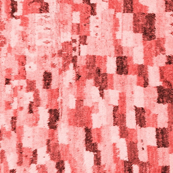 Ahgly Company Machine Washable Indoor Square Abstract Red Modern Area Rugs, 3' Square