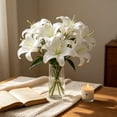 thumbnail image 4 of 15.74in Artificial Lily Plastic Flower Stem Lifelike Faux Bloom Wedding Home Hotel Decor, 4 of 6