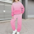 thumbnail image 2 of NAISIBABY Girls Activewear Sets 2-Piece, Pullover Hoodie and Sweatpants Fleece-lined Fall Winter Gradient Fashion Outfit Pink(4-15T), 2 of 6