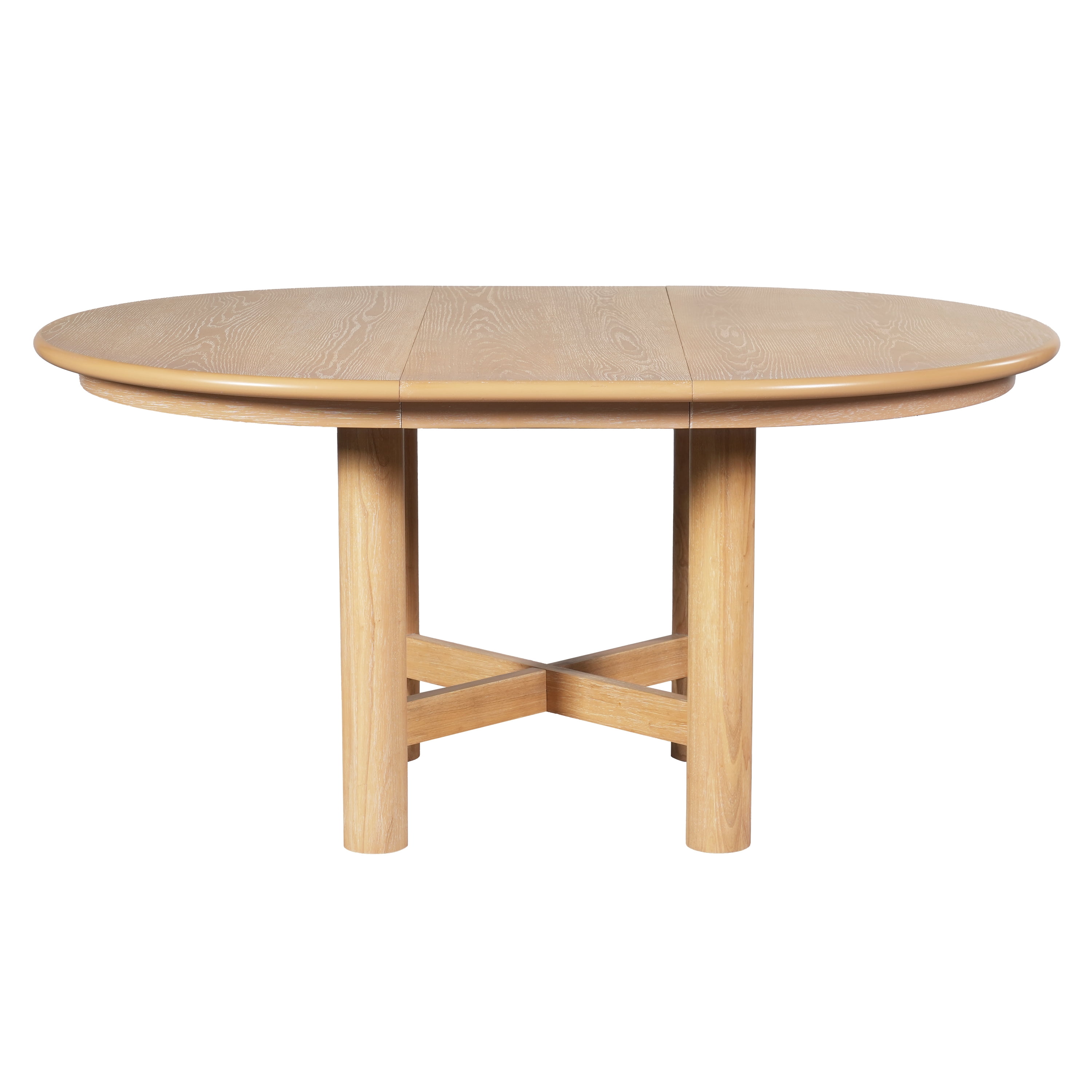 Euroco 47"-63" Extendable Round Dining Table for 4-6,Modern Oval Kitchen Table with Removable Leaf and Heavy Duty Wood Base,Space Saving for Kitchen Living Room,Natural