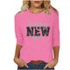 thumbnail image 3 of TaTaai 3/4 Sleeve Round Neck Printed Top, Women's Loose Casual Blouse, Versatile Cool Design, Suitable for Home Daily Casual Outfits Gift, 3 of 6
