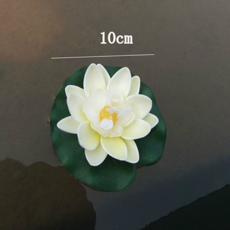 Plastic Flower Fish Tank Pond Yard Decor Ornament Yellow cici store 1 PC Artificial Fake Floating Water Lotus Flower 