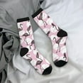 thumbnail image 5 of Disketp Pineapple Flamingo Unisex Crew Socks Lightweight Breathable Ventilation Ankle Socks, Mid-calf socks for Daily, 5 of 6