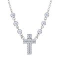 thumbnail image 1 of Cross And CZ Necklace In Sterling Silver, 18", 1 of 1