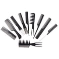 thumbnail image 4 of Juego de peines de fibra de carbono de 10 piezas, peine de peinado de estilo general, peine de peluquería antiestático resistente al calor, pelo de dientes finos y anchos, 4 of 5