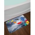 thumbnail image 2 of Colorful Bath Mat, Parasols on Foreground of Dark Cumulus Rain Clouds Windy Stormy Day Shield Image, Non-Slip Plush Mat Bathroom Kitchen Laundry Room Decor, 29.5 X 17.5 Inches, Multicolor, Ambesonne, 2 of 2