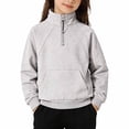 thumbnail image 2 of CONZONE Big Girls Sweatshirt Long Sleeve Zipper Hooded Sweatshirts for Girls Solid Color Soft Fall Winter Hoodies With Pocket Size 11-12 Years, 2 of 5