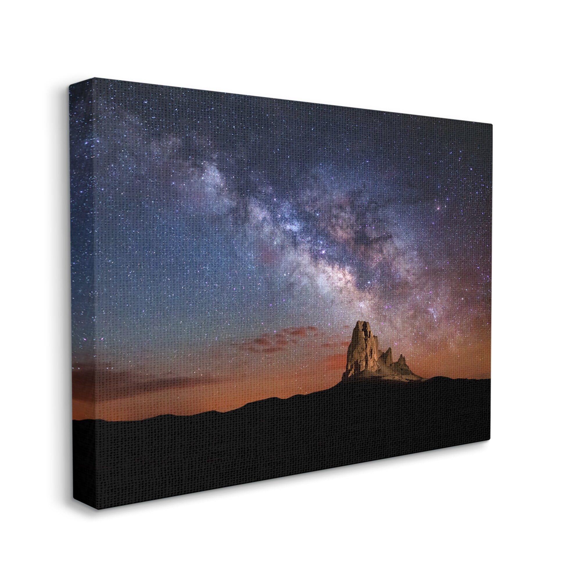 Stupell Industries Dazzling Starry Sky Milky Way Desert Butte Graphic Art Gallery Wrapped Canvas Print Wall Art, Design by Royce Bair