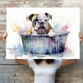 thumbnail image 4 of Bulldog Dog Canvas Bathroom Décor - Unique Bath Wall Decor - Modern Canvas Bathroom Wall Art - Room Decor - Bathroom Decorations - Restroom Sign - Wall decor living room, 4 of 4