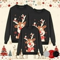 thumbnail image 2 of Fiaer Christmas Sweatshirts for Family Funny Reindeer Graphic Xmas Pullover Fashion Baggy Crew Neck Long Sleeve Holiday Tops Kid 140, 2 of 5