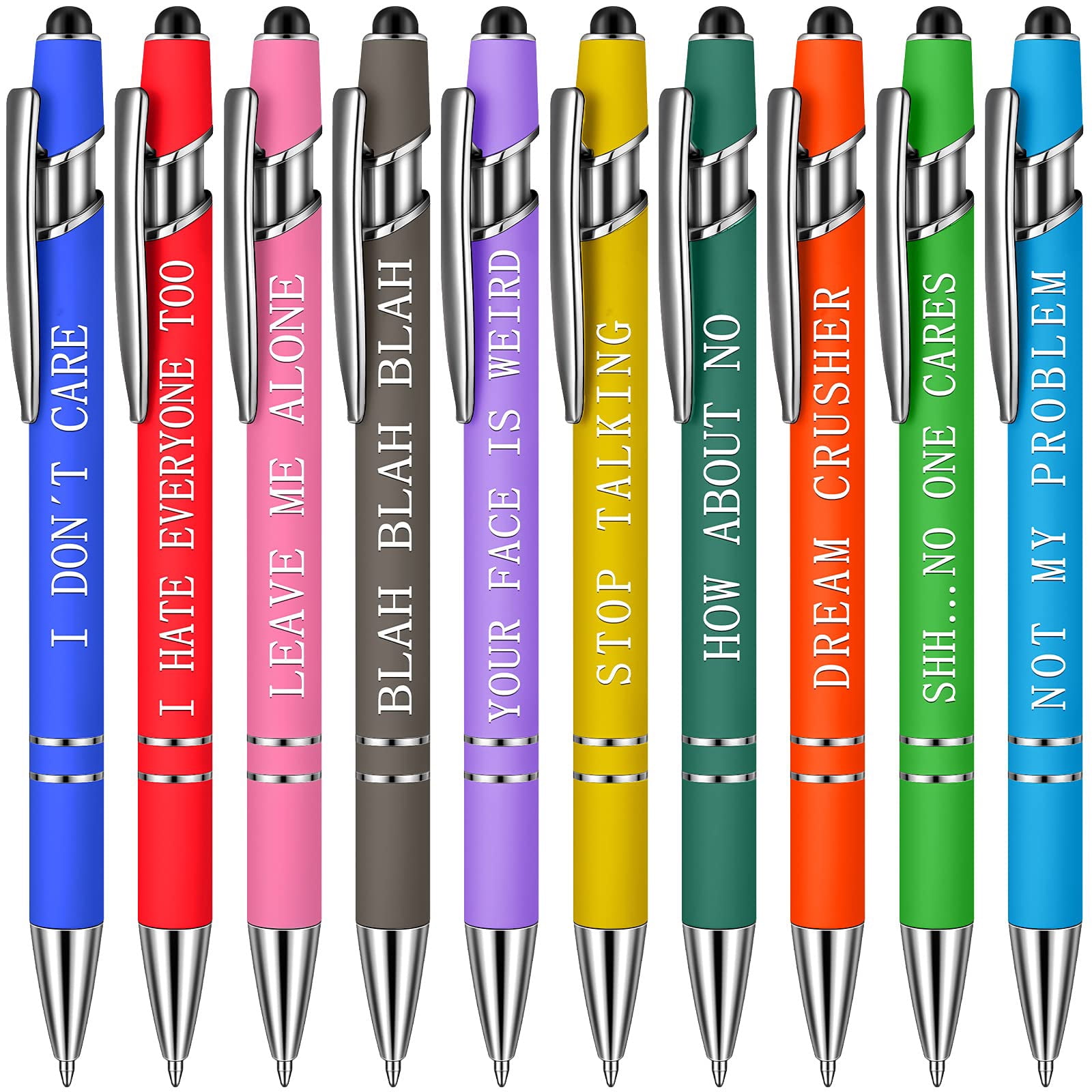 10 Pieces Office Pens Ballpoint Pen Funny Quotes Inspirational Pen With 