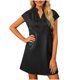 thumbnail image 1 of Pantalones de Vestido Casual para Mujeres Moda Cuello en V Plisado Manga Corta Primavera Y Verano Color Sólido Cintura Alta Cintura Elástica, 1 of 7