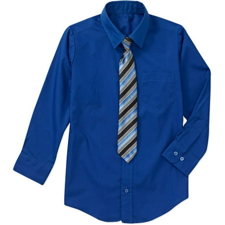 Boys' 2 Piece Dress Shirt and Tie Set - Walmart.com