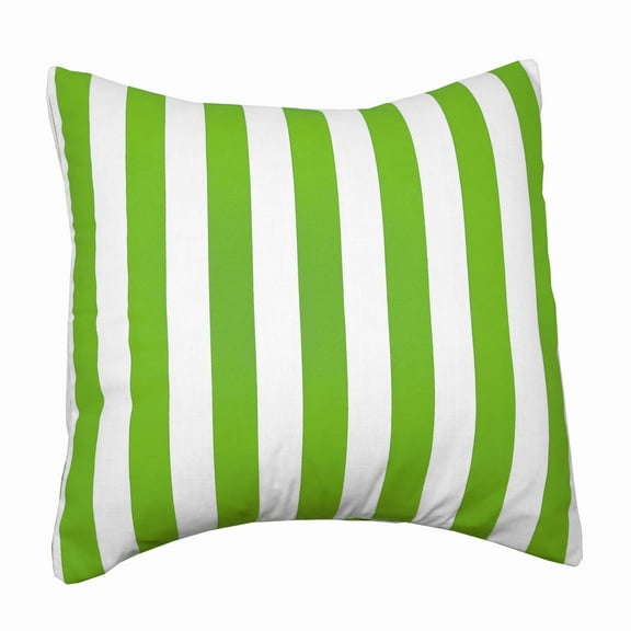 Cotton 1 Inch Stripe Decorative Throw Pillow/Sham Cushion Cover Green and White