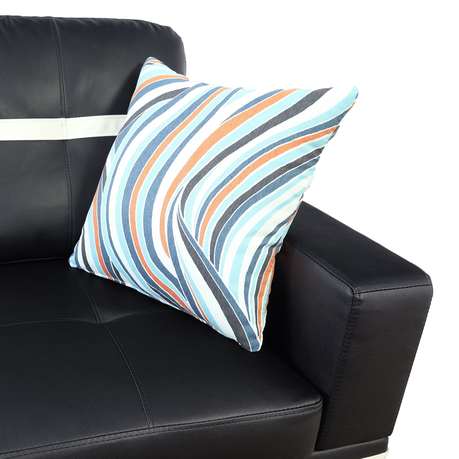 PonLiving Sectional Sofa Couch, L-Shaped 3-Piece Couch Living Room Sofa Set for Small Space, Apartment, Loft, Office, Right Hand Facing, Black&White