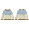 thumbnail image 3 of Gupgi 6M-4T Kids Boys Fall Sweater Long Sleeve Crew Neck Contrast Color Warm Pullover Knit Winter Tops, 3 of 9