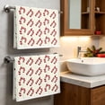 thumbnail image 7 of 2 Pack Christmas Hand Towels, Candy Cane Christmas Kitchen Towels, Soft Absorbent Holiday Dish Towels for Bathroom Kitchen Decor, Xmas Gift, 15.7 x 23.6 inch, 7 of 7