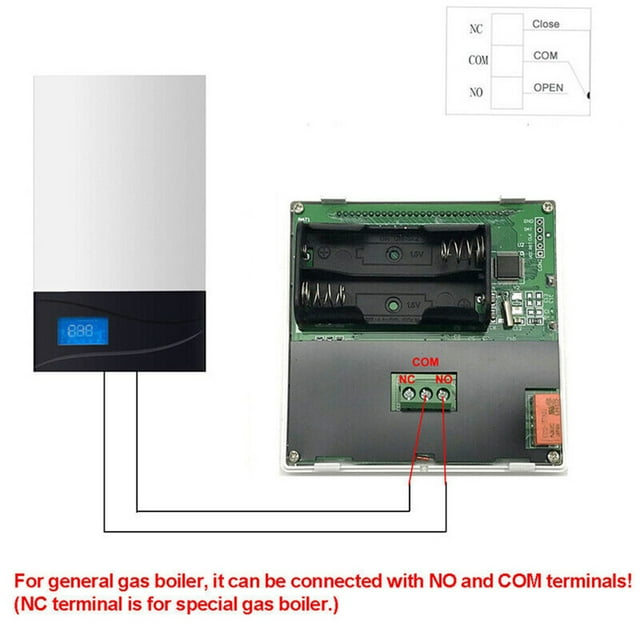 Maoww Thermostat with Backlight Heating Temperature Controller Meter Smart LCD Large Regulator Gas Boiler Multi-functional for Wall
