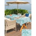 thumbnail image 5 of Outdoor Tablecloth with Umbrella Hole for Patio/Picnic/Party/Camping, Turquoise Coastal Waterproof Table Cloth Rectangle Table Cover Washable, Nautical Coral Starfish Shell Turtle Summer (60"x 102"), 5 of 8