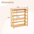 thumbnail image 3 of Gymax 2PCS 4-Tier Bookshelf Floor Storage Shelf w/ Rubber Wood Frame Anti-Toppling Kits, 3 of 9