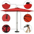 thumbnail image 4 of 6.5 x 10ft Rectangular Patio Umbrella with 26 Led Lights Outdoor Market Table Umbrella with Push Button Tilt and Crank for Garden(Red), 4 of 12